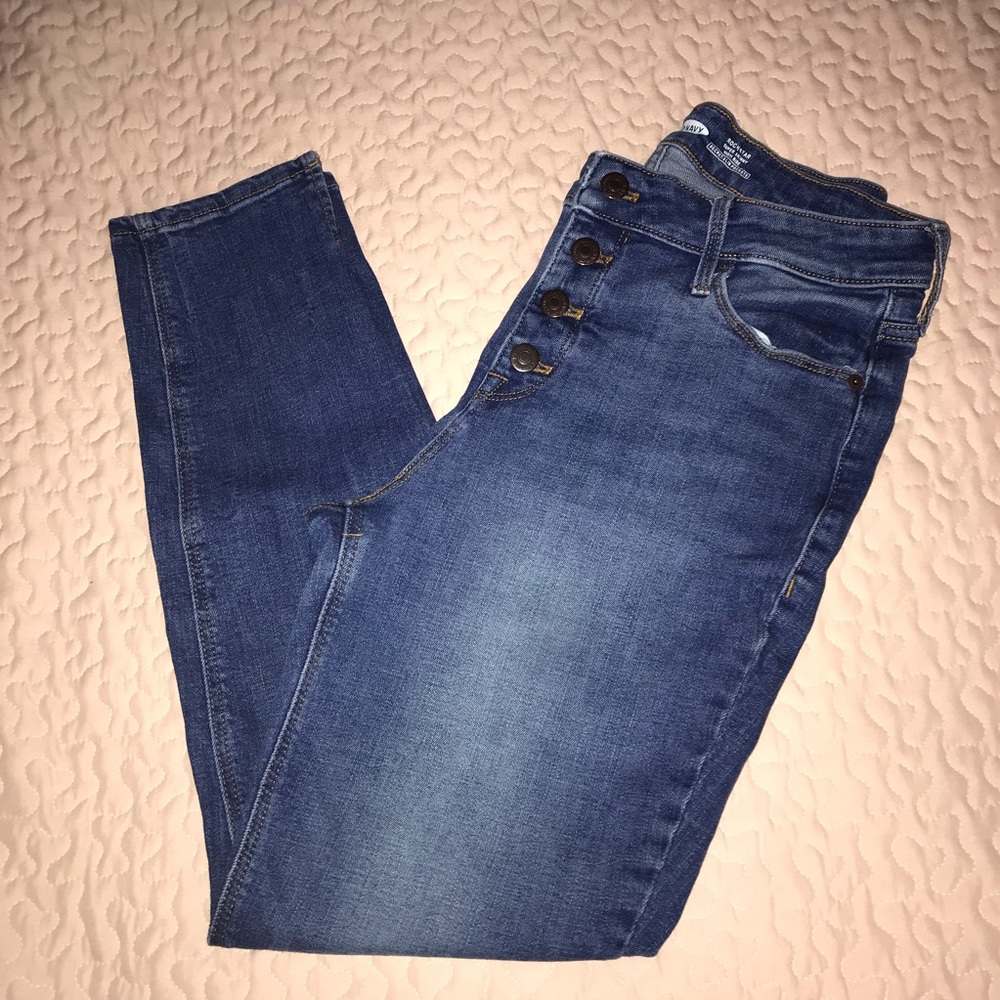 High-Rise Dark Wash Super Skinny Jeans - Old Navy